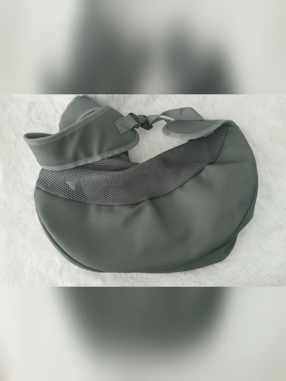 Pet Carrier Gray and Blue Pet Sling Carrier - Hands-Free Travel Sling